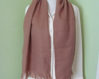 Made in England //  Lovely Camel Tan Brown Thick Super Soft Scarf - 11" x 50" Long