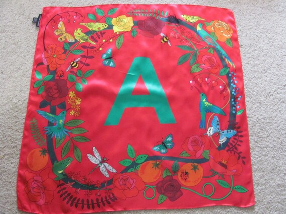 Karen Mabon // Beautiful Red Monogram A Floral Sil