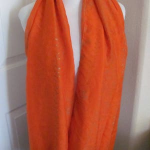SALE Albertazzi // Scarf Huge Solid Orange Scarf Wrap Sarong - 38&quot; x 60&quot; Long // 1200+ Vintage Silk & Designer Scarves in my shop!