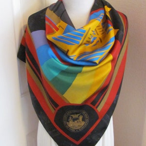 San Francisco Sheriffs Association // Lovely Black Colorful Souvenir Soft Silk Scarf // 36&quot; Inch 92cm Square // Best of the Best