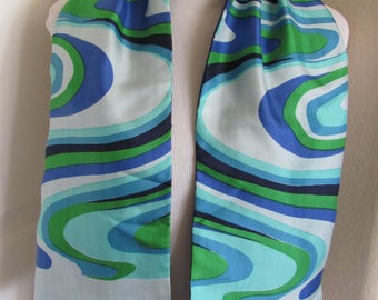 Pia Picini Scarf Italy // Lovely Blue Wool and Silk 2 Layer Scarf // 10" x 44" Long // 1200+ Vintage Silk & Designer Scarves in my shop!
