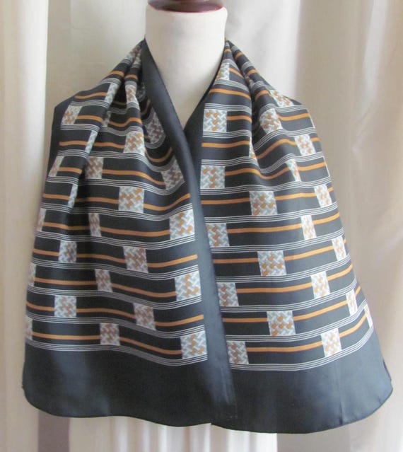 Bellissima sciarpa di seta morbida blu scuro 13