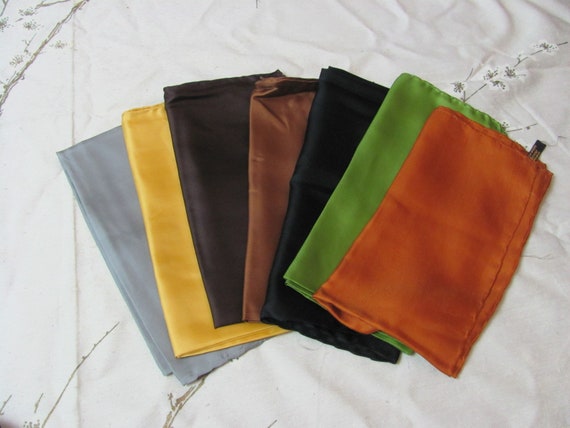 Beautiful Vintage Solid Color Silk Pocket Scarf P… - image 1
