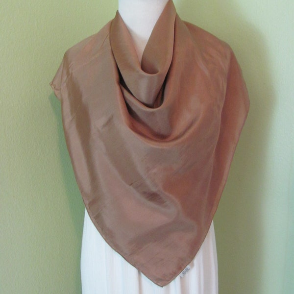 Beautiful Solid Brown Large Silk Scarf // 34" Inch 88cm Square // 1000+ Silk & Designer Scarves in my shop
