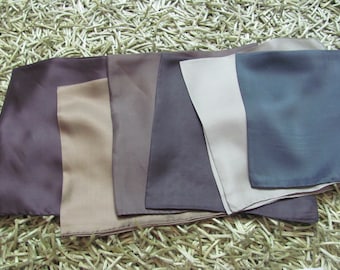 Beautiful Vintage Solid Color Silk Pocket Scarf Pocket Square Kerchief // 19" Inch 48cm Square // YOUR CHOICE COLOR