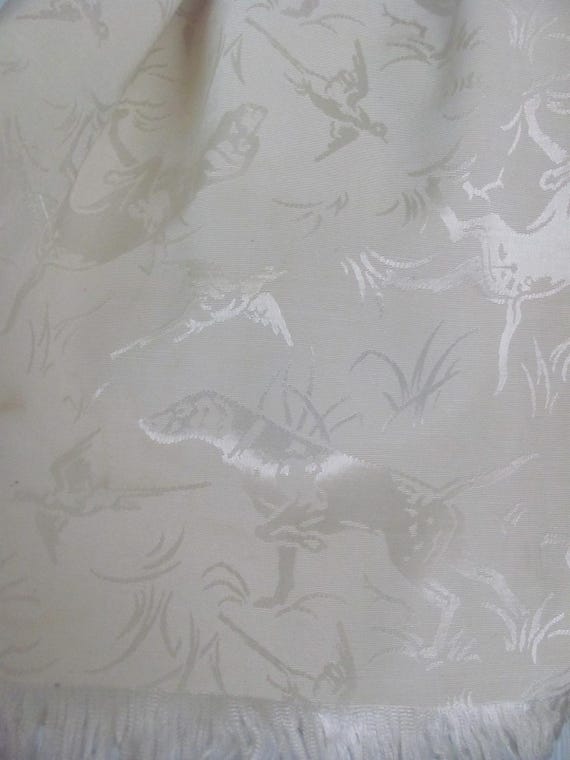 Lovely 2 Layer Solid Off White Damask Jacquard Sc… - image 2