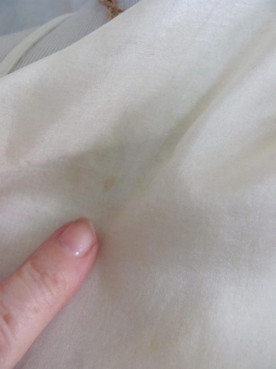 Monogrammed "C" Beautiful Solid Off White Silk Mi… - image 3