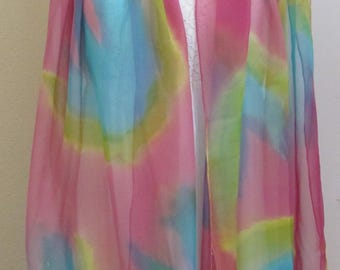 Ouve de Laage // Piękny ręcznie robiony szalik z jedwabiu barwionego metodą tie-dye // 21" x 70" długości // Najlepszy z najlepszych NWT