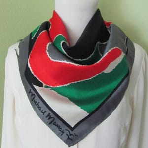 Michael Murray // Prachtige kleurrijke zijden sjaal // 22 inch (51 cm) vierkant // Beste selectie op Etsy!