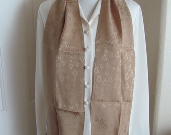 Valentino // Lovely Solid Camel Brown Skinny Silk Scarf // 8" x 52" Long // Best of the Best!! Many others to choose from!