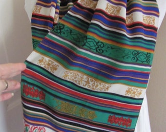 Talbots // Lovely Colorful Striped Silk Scarf // 11" x 54" Long // Best of the Best // 1000+ Designer Silk Vintage Scarves