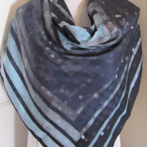 Wow! Mantero Collection // Black Grey Soft Silk Scarf // 36&quot; Inch 92cm Square // Best of the Best // 1000+ Designer Silk Vintage Scarves