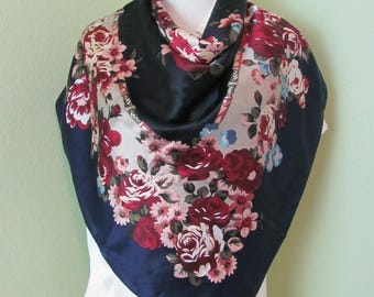 Casca for Magid // Lovely Black Pink Purple Soft Silk Scarf // 31  display picture 1