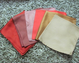 Beautiful Vintage Solid Color Silk Pocket Scarf Pocket Square Kerchief // 16" to 17" Inch 44cm Square // YOUR CHOICE COLOR