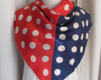 Vintage Y2K Givenchy Navy Blue Red White Polka Dot Pattern