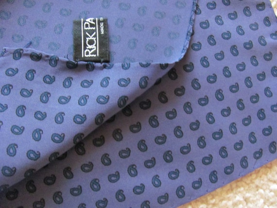 Beautiful Small Solid Blue Rick Pollack Silk Mini… - image 1