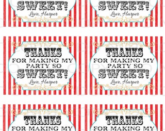 Printable DIY Personalized Circus Carnival Popcorn Theme Favor | Etsy