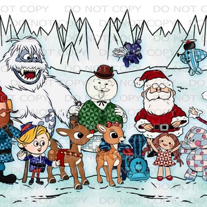 Printable Christmas Rudolph Inspired Characters Card 5&quot;x7&quot; INSTANT DOWNLOAD