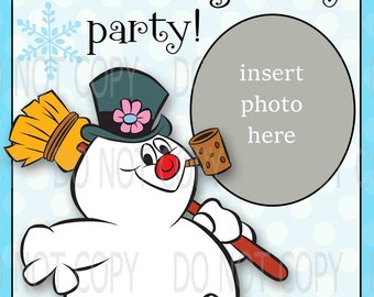 Printable Frosty the Snowman Theme Thank You card - Personalized with photo