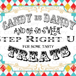 Afdrukbare DIY Candy is Dandy Circus Poster 23,4 "x 33,1" (papierformaat A1) - INSTANT Download