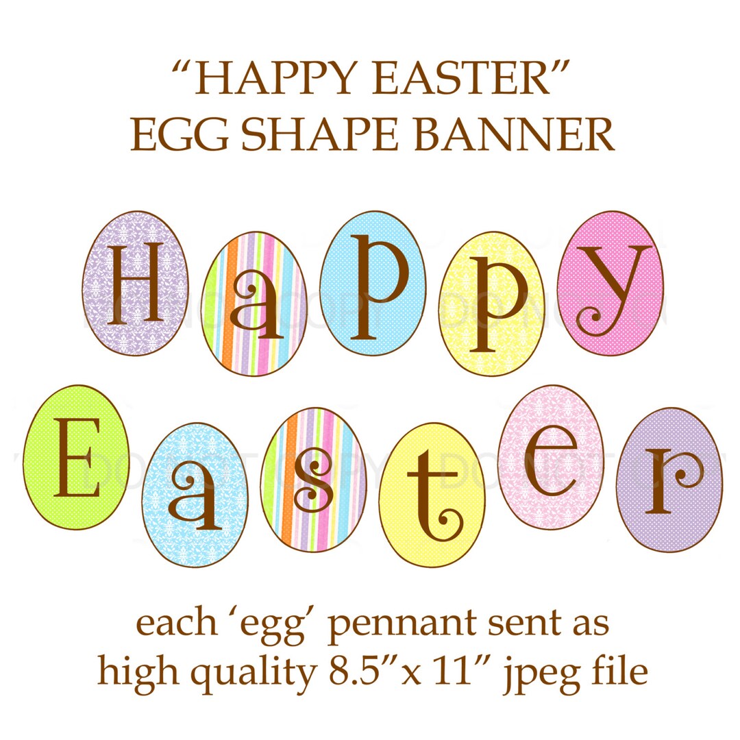 Printable DIY Easter Christian Religious Theme Egg Shape Happy - Etsy