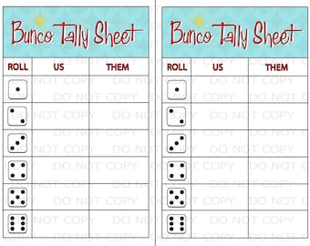 Printable 50's Retro Housewife Theme Bunco Party Tally Sheets - INSTANT DOWNLOAD