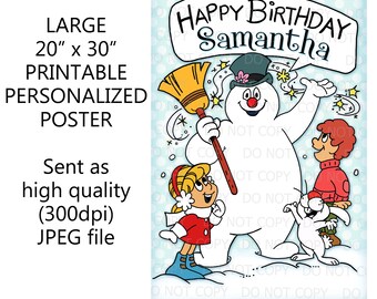 Printable Personalized Frosty Happy Birthday Poster 20" x 30"