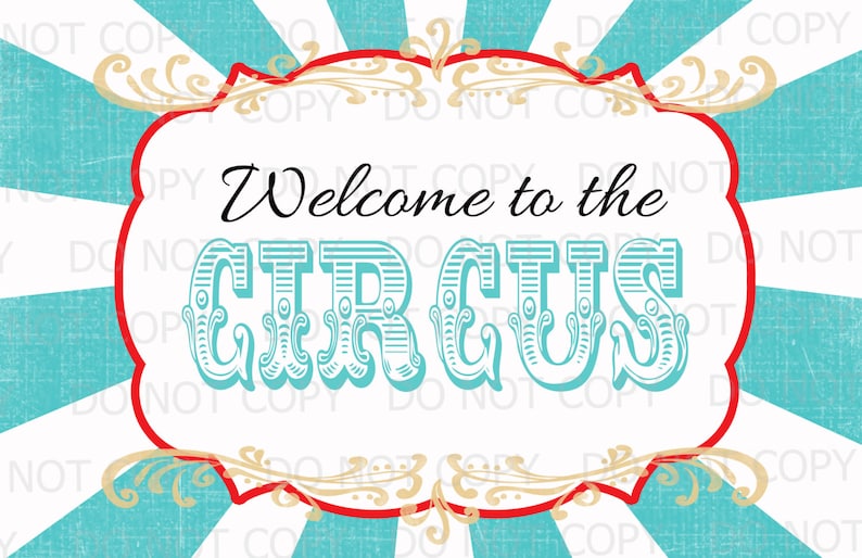 Printable DIY Welcome to the Circus Poster 11 x 17 INSTANT DOWNLOAD image 1