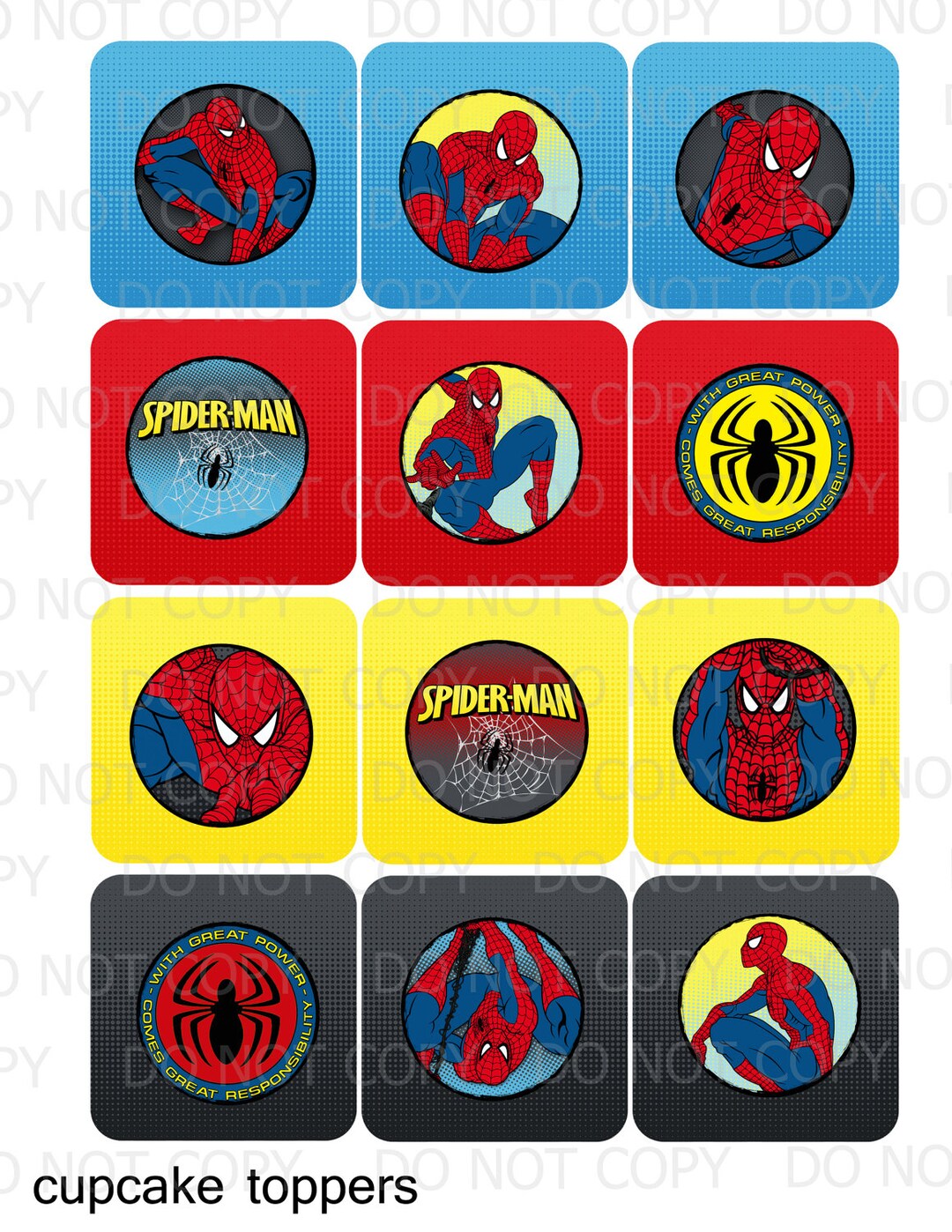 Printable DIY Super Hero Theme Cupcake Toppers INSTANT - Etsy