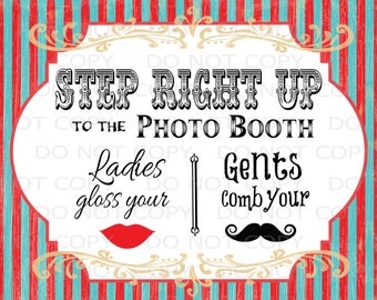 Printable DIY Vintage Circus Photo Booth Prop sign - 8.5" x 11" INSTANT DOWNLOAD
