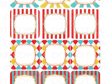 Printable DiY Circus Theme Cupcake Toppers or Favor Tags BLANK - INSTANT DOWNLOAD