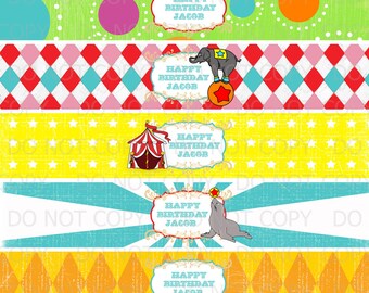 Printable DIY Vintage Circus or Carnival Theme Water Bottle | Etsy