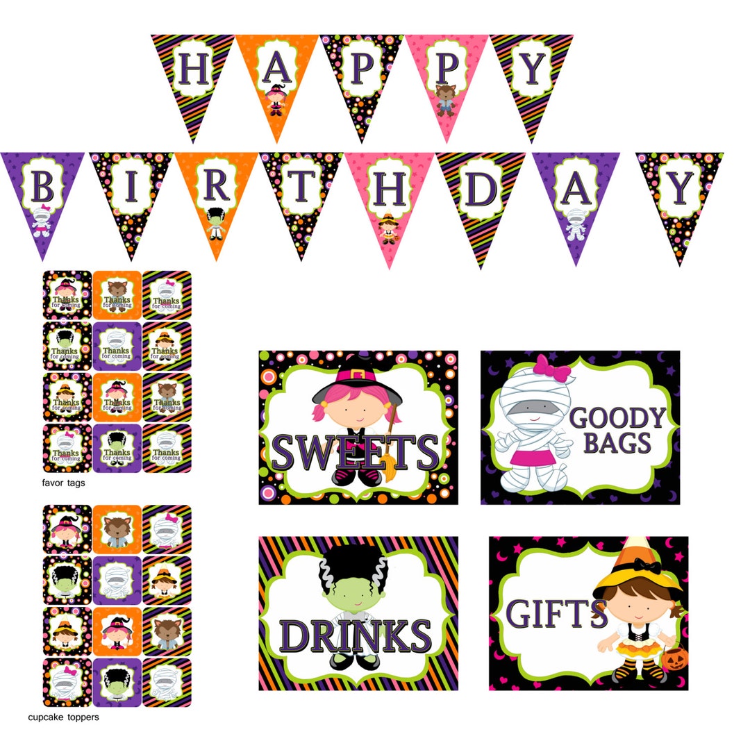 Printable DIY Basic Birthday Party Package Banner Favor - Etsy