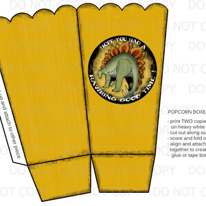 Printable DIY Dinosaur Popcorn Favor Boxes - INSTANT DOWNLOAD - Etsy