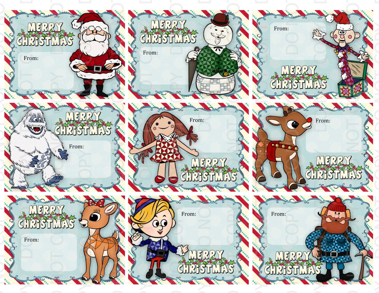 Printable DIY Rudolph the Red Nosed Reindeer and Santa Christmas Cards ...