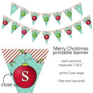 Druckbare DIY Merry Christmas Party Banner