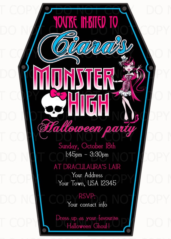 Printable DIY Monster Ghouls Inspired Coffin Halloween Party Invitations -  Etsy