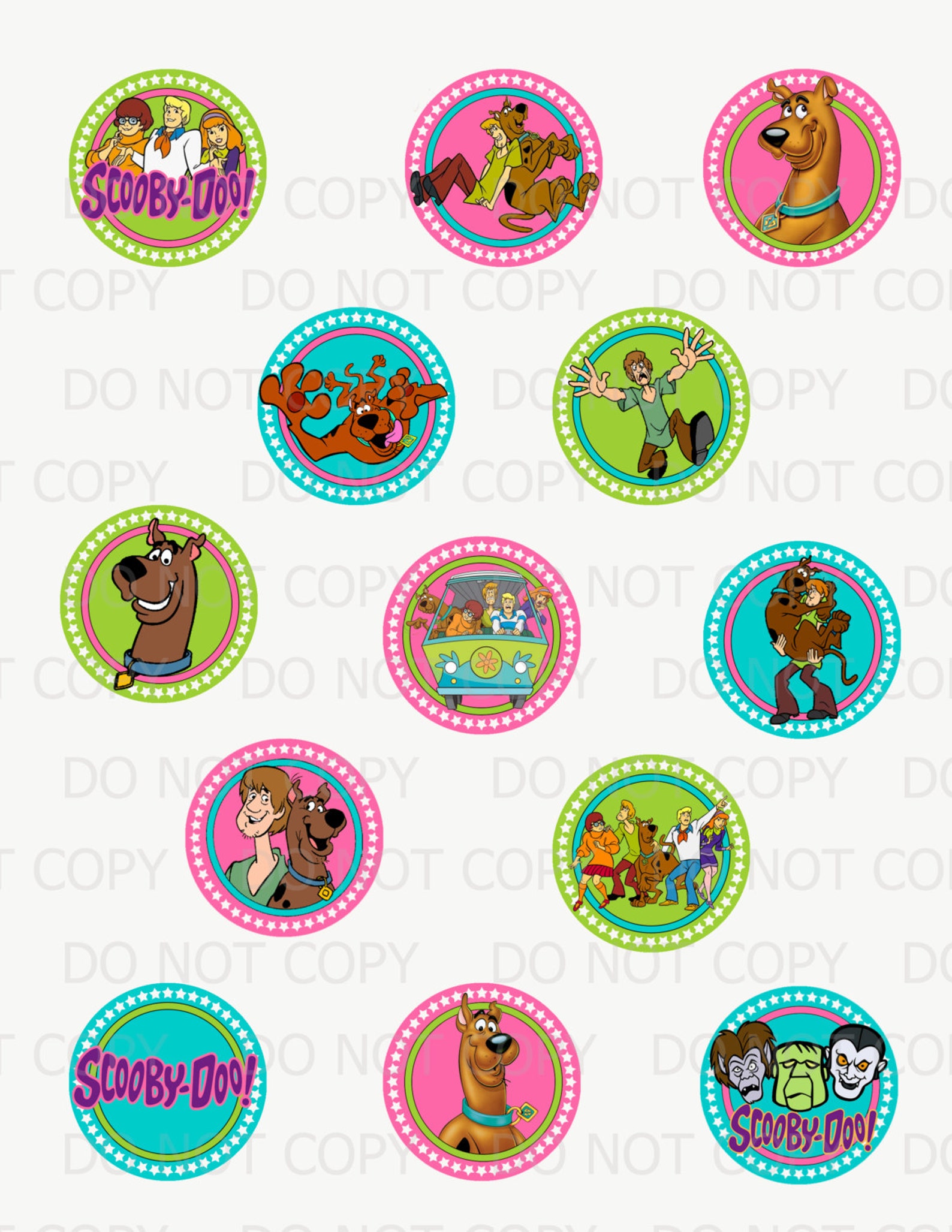 Printable DIY Scooby Doo Theme Cupcake Toppers girl version | Etsy