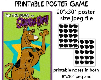 Printable DIY Pin the Nose on the Dog Party Game Poster 20" x 30"