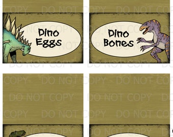 Printable Dino Dinosaur Birthday Party Table Tent Food Labels | Etsy