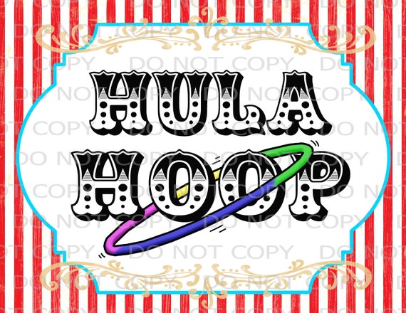 アートポスター　NICK ORSBORN 「HULA-HOOP 」 Printable DIY Vintage Circus Hula Hoop Table Sign - 8.5