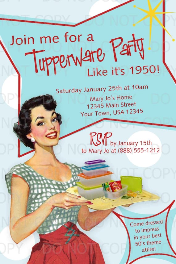 Buy DIY 50's Housewife Theme Tupperware Party Online in India - Etsy