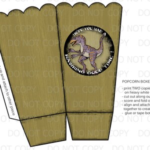Printable DIY Dinosaur Popcorn Favor Boxes - INSTANT DOWNLOAD - Etsy