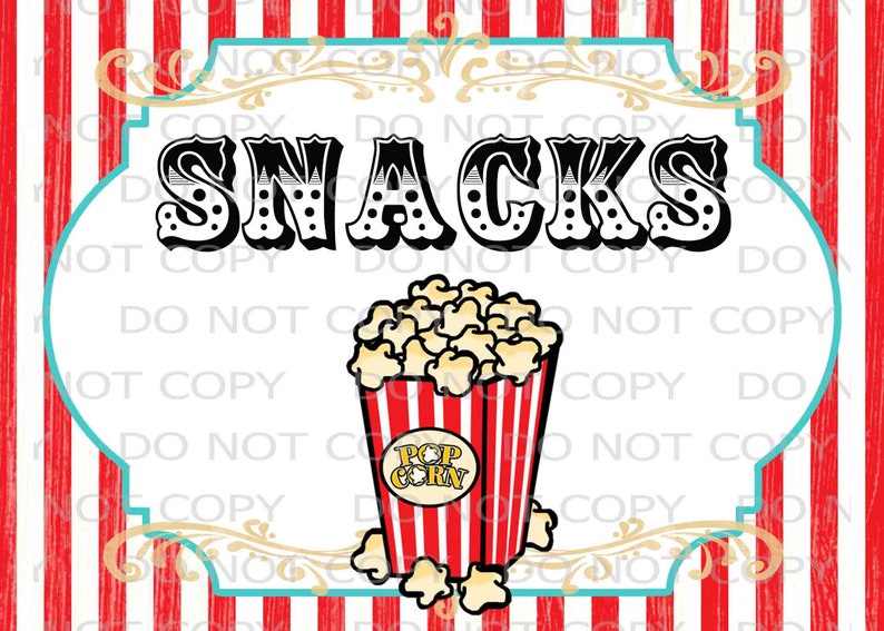 Printable DIY Vintage Circus Snacks Sign 5x7 Etsy printable-diy-vintage-circus-snacks-sign-5x7-etsy
