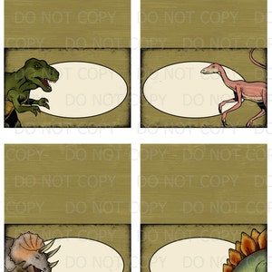 Printable Dino Dinosaur Birthday Party Table Tent Food Labels- 8 ...