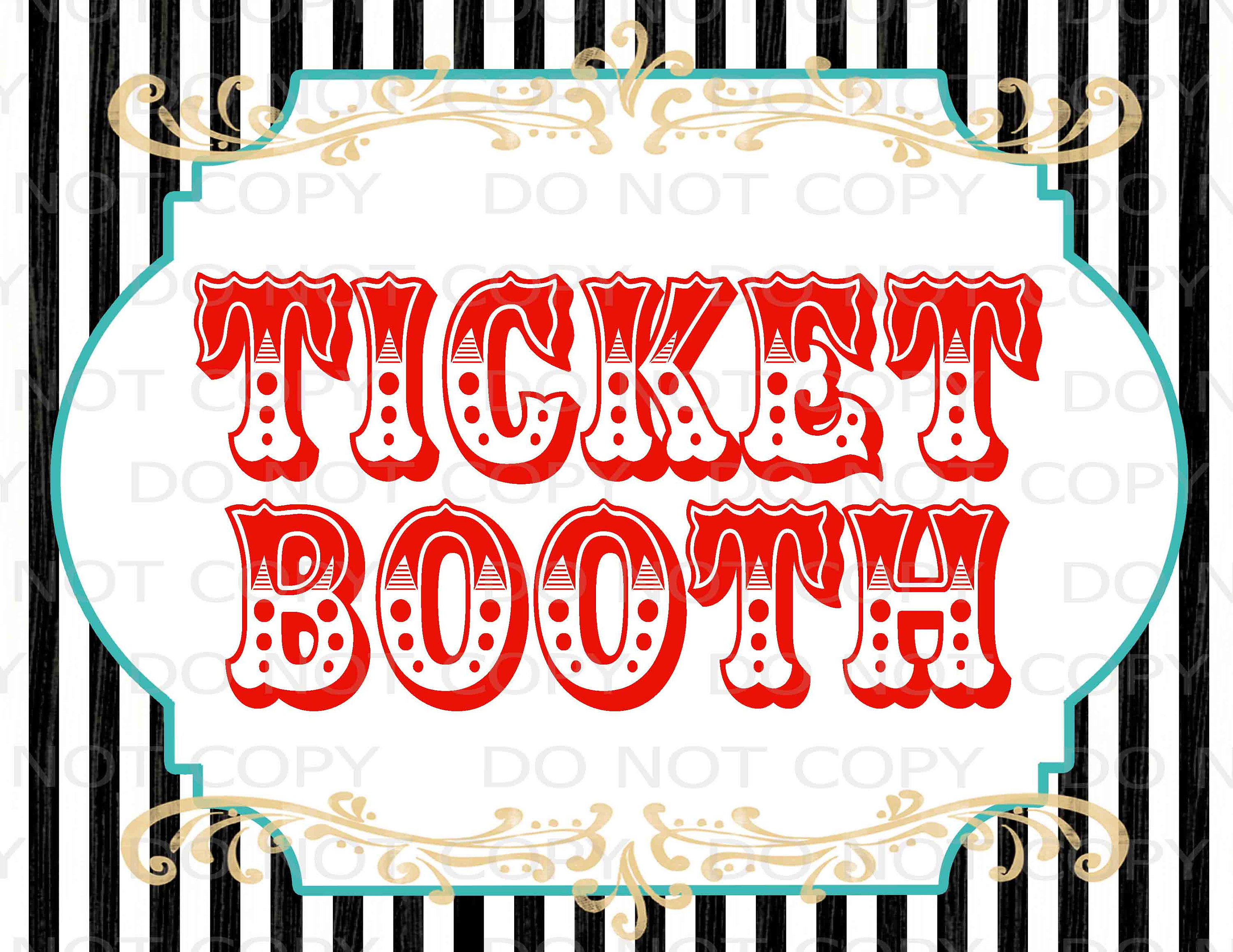 Printable DIY Vintage Circus Ticket Booth Table Sign Etsy Hong Kong