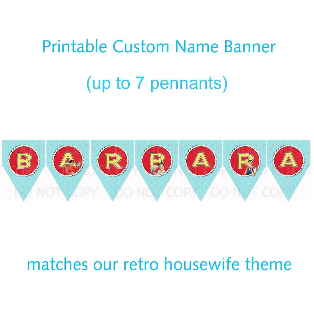 Printable Custom Name Banner - All Blue Pennants - Coordinates With ...