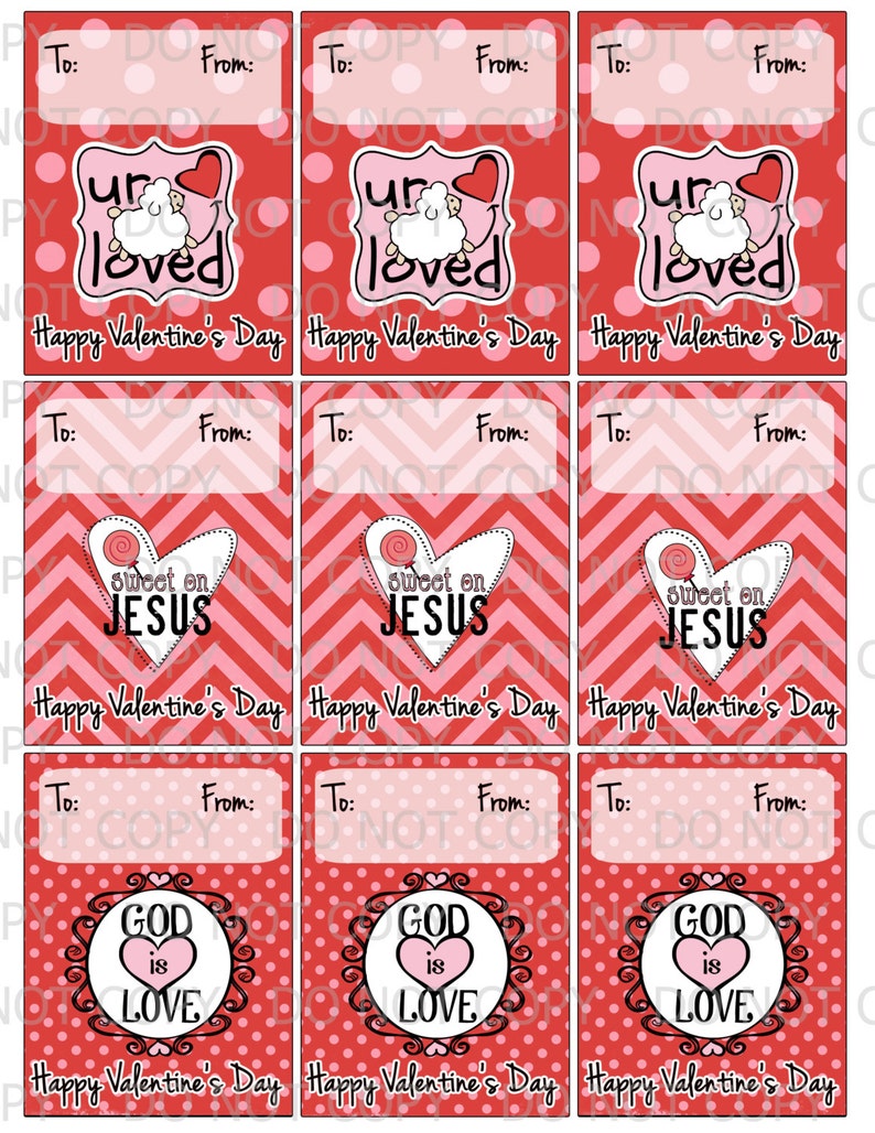 Printable Diy Christian Religious Theme Valentine Cards for Kids ...