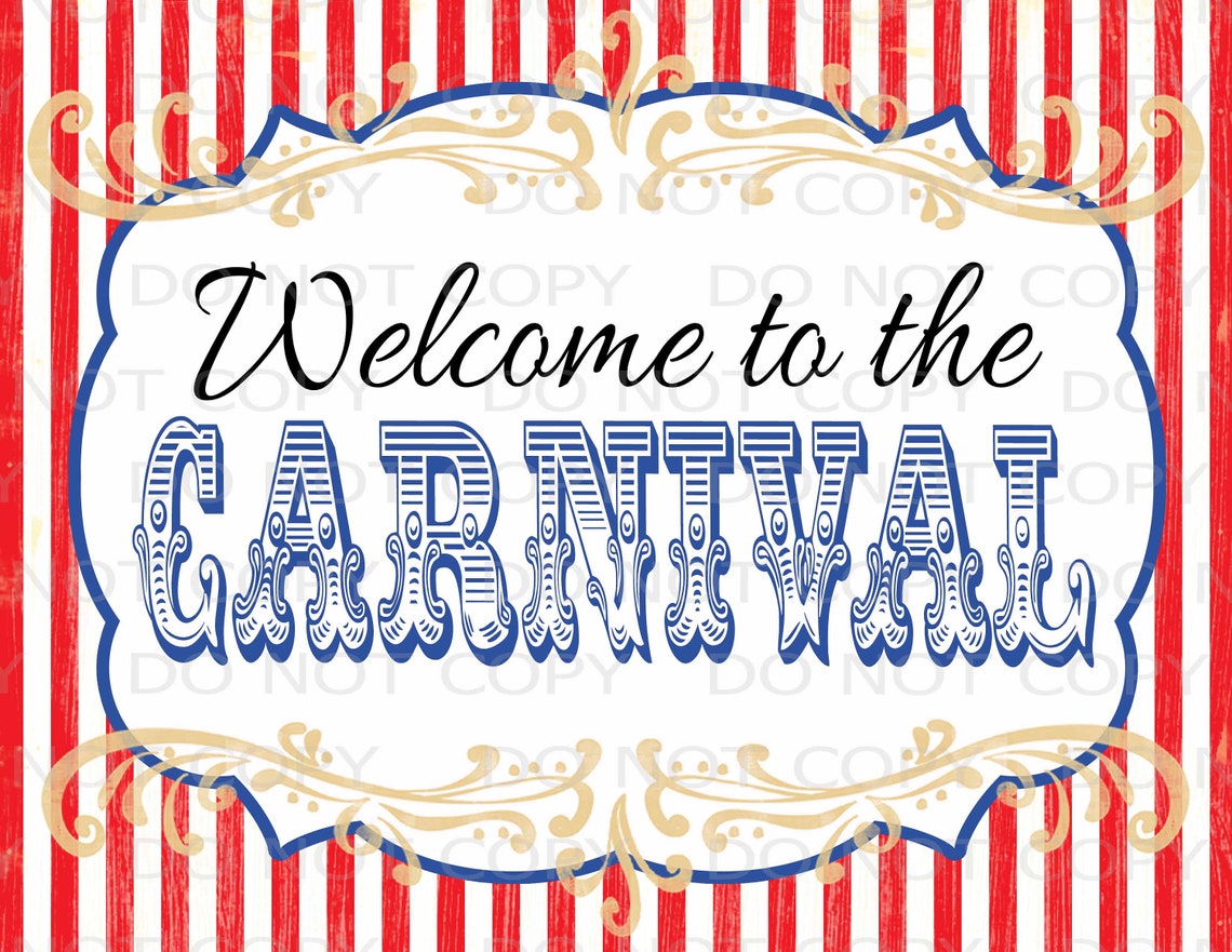 Printable DIY Vintage Circus Welcome to the Carnival sign - Etsy Italia