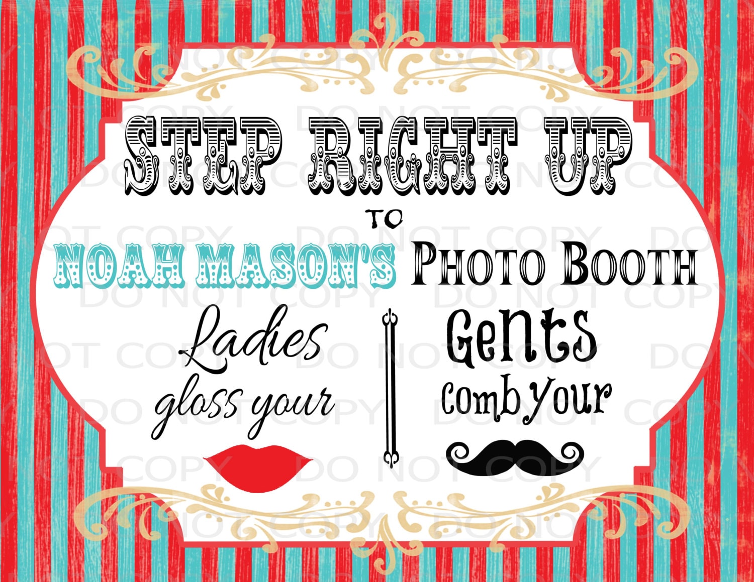 Printable DIY Vintage Circus PERSONALIZED Photo Booth Prop - Etsy